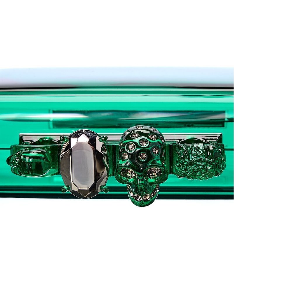 Alexander McQueen Skull Four-Ring Acrylic Clutch - Picture 3 of 4
